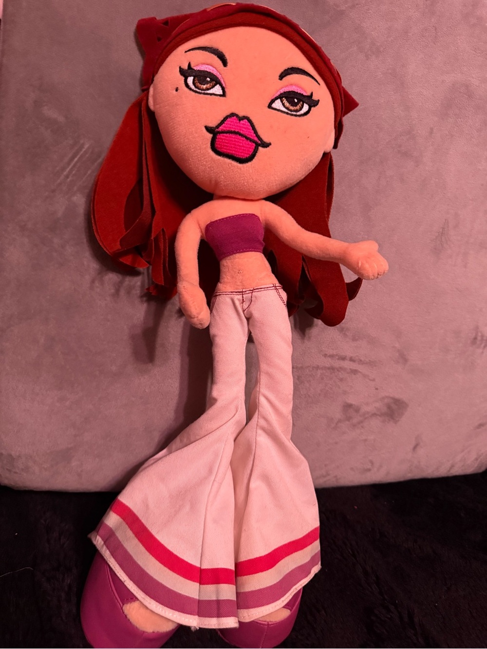 Bratz Yasmin Plush Doll 2002 MGA 18” Soft Toy White Flare Pants